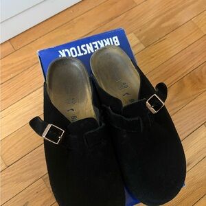Birkenstock Black Suede Slip-On Shoes